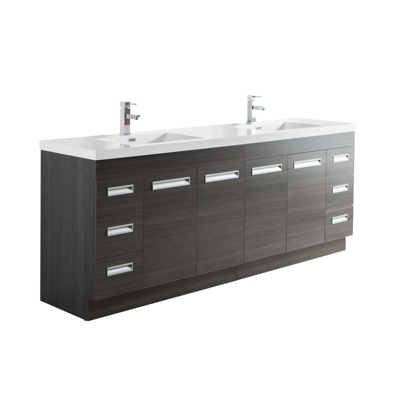 Obando 84 Double Bathroom Vanity Set double bathroom